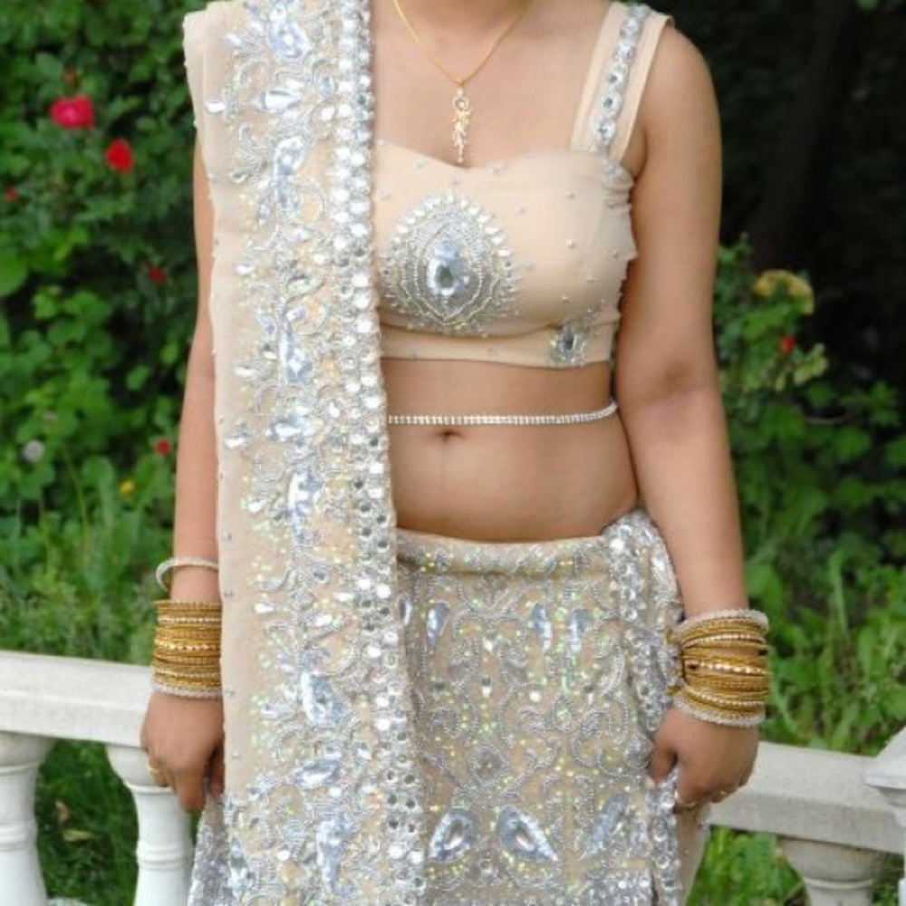 Cream / Beige Jewel Lengha / Choli